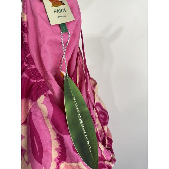 NEW Farm Rio Size Large Pink Tropical Groove Maxi Dress - Picture 7 of 8